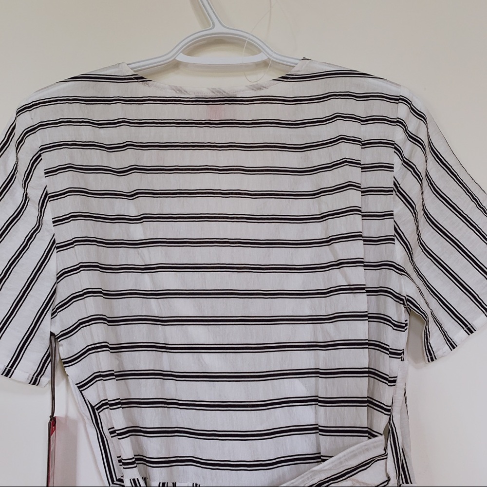 Vince Camuto Playful Stripe Satin Wrap Dress - Picture 4 of 4